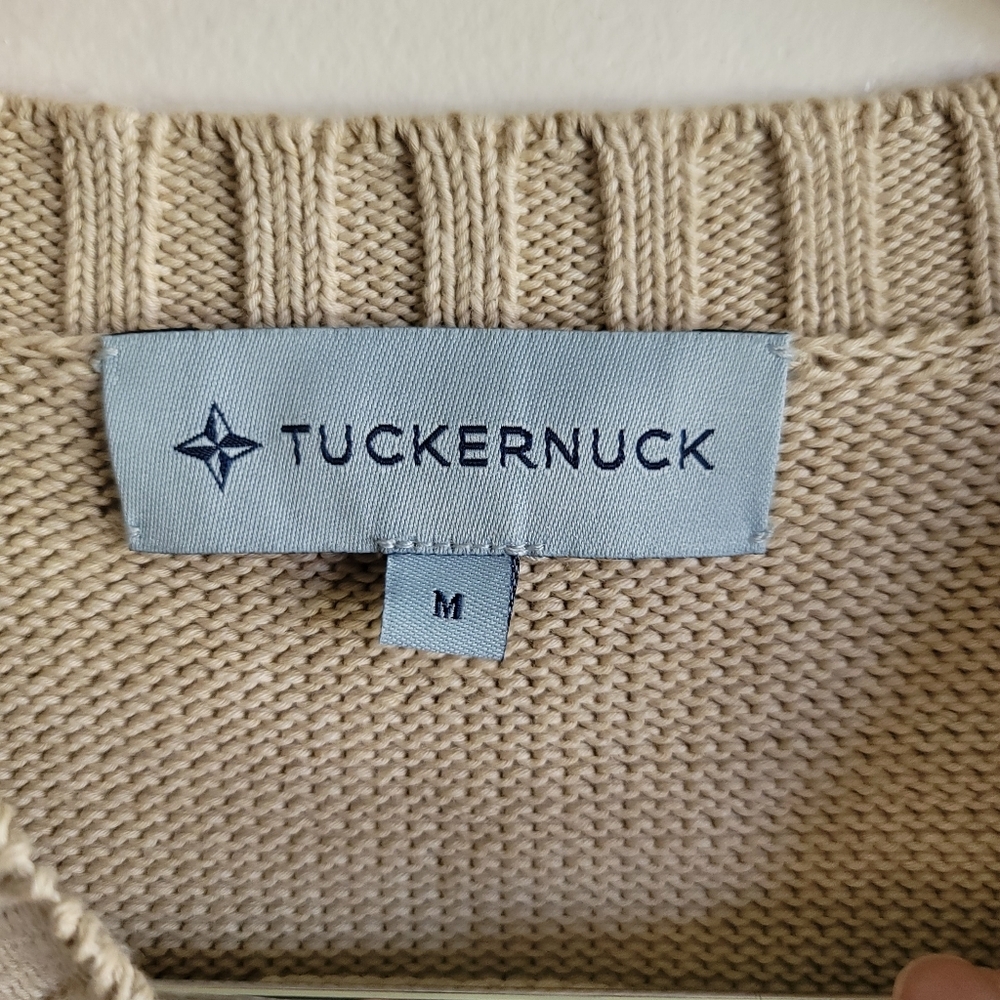 Tuckernuck, Miss Daisy Sweater, Tan/White,  Size Medium - Picture 8 of 10